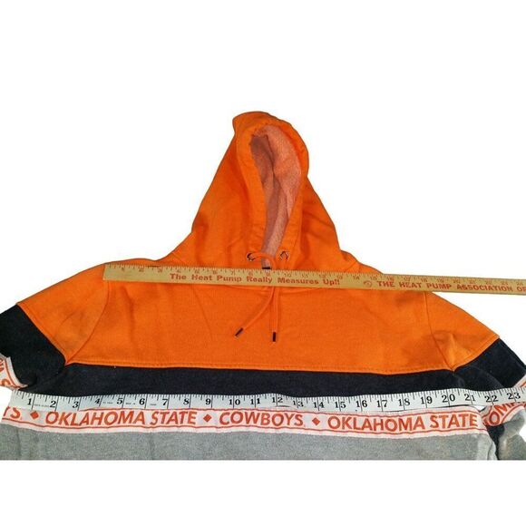Oklahoma State Cowboys Hoodie Women Sz L Heathered Gray Orange Sportswear‎ - Picture 4 of 7